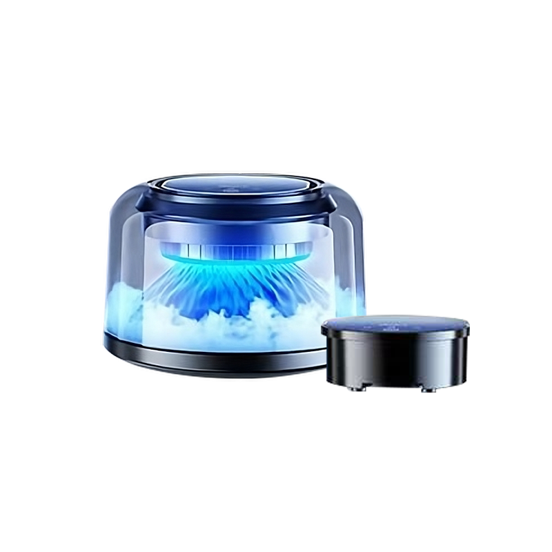 illusion Scent Diffuser Portable Waterless Car Aroma Diffuser with 10ml Oil Capacity Touchscreen Control 900mAh Battery Type-c Input Transparent & Black Design